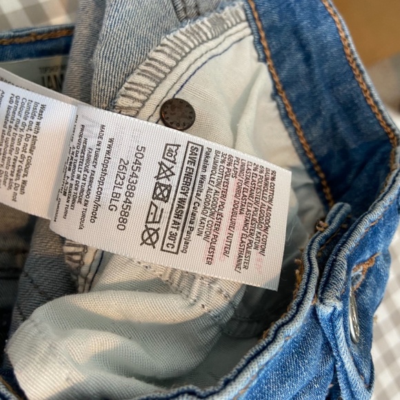 Topshop Jamie Moto denim wash high rise skinny jeans Sz 26 - Picture 6 of 6